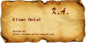 Klimo Antal névjegykártya