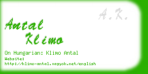 antal klimo business card